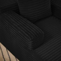 Knochenloses Cordsofa, bequemes Schlafsofa / unzusammengebauter Liegestuhl, Liegestuhl für Wohnzimmer und Büro, 81L x 117B x 50H cm,Schwarz(m-8)