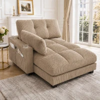 Palm-Sessel mit austauschbaren linken und rechten Armlehnen, drei Becherhaltern und einer Seitentasche, USB-Anschlüssen an den Seitenlehnen, 140L x 112B x 81H, Khaki(m-2)