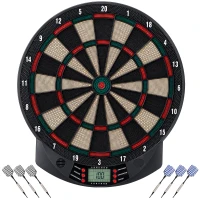 HOMCOM Diana Electrónica con 6 Dardos y 30 Puntas Pantalla LCD 26 Juegos y 185 Variaciones para 8 Jugadores(m-1)