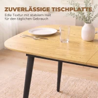 HOMCOM Uitschuifbare eettafel voor 6-8 personen, keukentafel met rek, eikenlook(m-7)