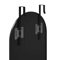 HOMCOM 40 x 110 cm Full Length Hanging Mirror, Arched Mirror with Adjustable Hooks, Over-the-Door or Wall-Mounted, Black(m-10)