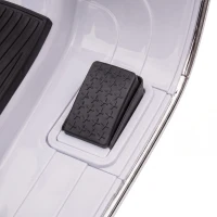 AIYAPLAY Moto Eléctrica Niños 12V Vespa PX150 Ruedas Auxiliares 2 Motores Suspensión Trasera Música Faros 3 km/h 3-6 Años Blanco(m-12)