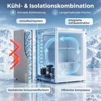 HOMCOM Mini-vriezer 85 liter, compacte vrijstaande vriezer met omkeerbare deur en instelbare temperatuur, wit(m-5)