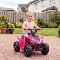AIYAPLAY Quad Elettrico per Bambini 6V, Marce Avanti, 2 km/h, per 18-48 Mesi, Portata 25 kg, Interno ed Esterno, Fucsia(m-10)