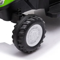 AIYAPLAY Trator Elétrico para Crianças 6V com Reboque Amovível, Luzes, Música, Buzina e Pedal, 2,5 km/h, Verde, 1-3 Anos(m-16)