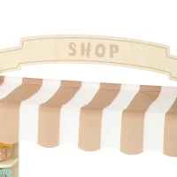 AIYAPLAY Pretend Play Shop, Wooden Kids Grocery Store Playset with Play Food, Cash Register, Chalkboard, 61 Accessories for 3-8(m-12)