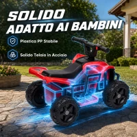 AIYAPLAY Quad Elettrico per Bambini 6V, Marce Avanti, 2 km/h, per 18-48 Mesi, Portata 25 kg, Interno ed Esterno, Rosso(m-7)
