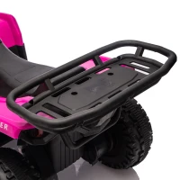 AIYAPLAY Quad Elétrico Infantil 12V com 2 Motores, Bateria de Lítio, 2 Cestos e MP3, Rosa, 3-8 Anos(m-15)