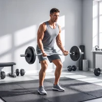 SPORTNOW Kit Haltères Musculation 50 kg 3 en 1, Poids Réglable Revêtement PP, Barre Antidérapante, Verrouillage, Noir(m-15)