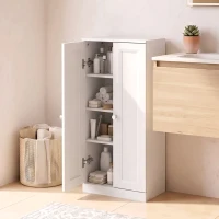 HOMCOM Narrow Bathroom Cabinet, Slim Storage Cabinet with 2 Doors & 4 Tiers, Freestanding Narrow Cupboard(m-14)