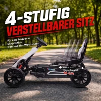 HOMCOM Go-Kart voor Kinderen, Elektrische Kart, tot 5 km/u, Veiligheidsgordel, Zit met Rugleuning, Kunststof, Metaal, Wit(m-6)
