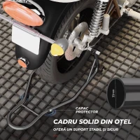 HOMCOM Stand Spate pentru Motocicletă cu Protecții Antiderapante, Adaptoare Reglabile, 200 kg, pentru Anvelope de 18", 17" și 10"(m-6)