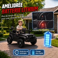 AIYAPLAY Voiture Électrique Enfants 12V, Buggy Électrique Enfants, 2-4 km/h, 2 Moteurs, Télécommande, Batterie Lithium, Noir(m-5)
