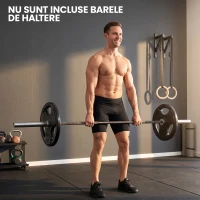 SPORTNOW Set 2 discuri olimpice 10 kg, Ø50 mm, cauciucate, 3 mânere ergonomice, negre(m-7)