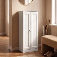HOMCOM Narrow Bathroom Cabinet, Slim Storage Cabinet with 2 Doors & 4 Tiers, Freestanding Narrow Cupboard(m-9)