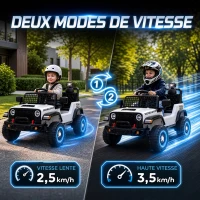 AIYAPLAY Voiture Électrique Enfants 12V, Télécommande, Batterie Lithium, Démarrage Progressif, Suspension 4 Roues, Blanc(m-7)