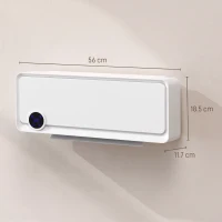 HOMCOM Aerotermă pentru montare pe perete 2000W cu telecomandă, 3 moduri, afișaj LED, timer 12h(m-3)