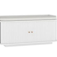 HOMCOM Hallway Storage Unit, Hallway Furniture Set with Shoe Storage Cabinet and 5 Hooks Coat Rack, White(m-10)