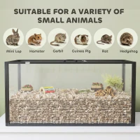 PawHut Cage pour Hamster Habitat Rongeurs Transparent de Vue Panoramique 360° Anti-Mordillage 105x51x51cm Noir(m-9)