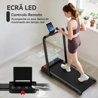 SPORTNOW Passadeira de Corrida Dobrável com Inclinação, para Debaixo da Secretária, 2 HP, 1-10 km/h, Ecrã LED, Comando e Suporte(m-7)