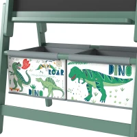 AIYAPLAY Art Easel for Kids, 3-in-1 Kids Easel with Chalkboard, Whiteboard, Paper Roll, Storage, Under-Board Shelf for 3-8, Green(m-10)