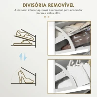 HOMCOM Sapateira Estreita com 4 Gavetas Basculantes e Prateleiras Ajustáveis para 16 Pares 106x24x102 cm Branco(m-6)