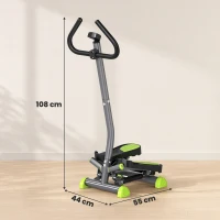 HOMCOM Máquina de Step Stepper Fitness em Casa com Tela LCD Alça e Pedais Antiderrapantes para Ginásio 55x44x108 cm Cinzento(m-3)