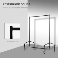 HOMCOM Suport pentru haine cu 4 roți de fier, 120x60x170cm(m-5)
