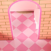 AIYAPLAY Casa de Muñecas de Madera 3 Pisos con Balcón Escaleras y 10 Muebles Juguete de Imitación para Niños de 3 a 6 Años Rosa(m-12)