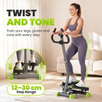 HOMCOM Twister Stepper, Step Machine with Adjustable Resistance, LCD Screen - Grey(m-4)