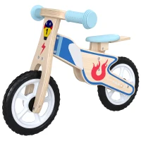 AIYAPLAY Bicicletă de echilibru pentru copii Bicicletă fără pedale cu șa reglabilă din PU, pentru 3-5 ani Până la 50 kg, Lemn natural(m-13)