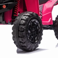 AIYAPLAY Quad Eléctrico Niños 24V 2 Plazas 2 Motores 120 W Batería de Litio Suspensión Arranque Suave 4-6 km/h 3-8 Años Rosa(m-12)