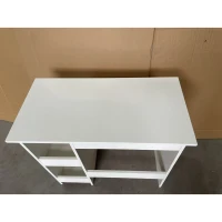 HOMCOM Hochglanz-Computerschreibtisch mit 2 offenen Regalen, 80 x 40 cm, moderner Stil, Weiß(m-3)