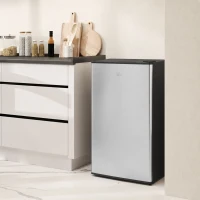 HOMCOM Réfrigérateur congélateur petit réfrigérateur 91 L étagères modulables design sous-comptoir 47,5 x 44,2 x 84 cm noir(m-2)