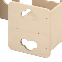 AIYAPLAY Ensemble Table et Chaise Enfant Réversible, Hauteurs Réglables, Poignées Nuage, 18-36 Mois, 38 x 36 x 33,5 cm, Naturel(m-15)