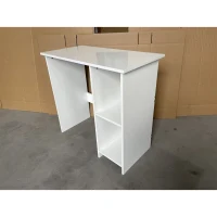 HOMCOM Hochglanz-Computerschreibtisch mit 2 offenen Regalen, 80 x 40 cm, moderner Stil, Weiß(m-2)