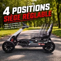 HOMCOM Kart électrique pour enfant 12V - Vitesse réglable 3-5km/h pour enfants de 3 à 8 ans - siège réglable - blanc(m-6)