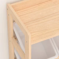AIYAPLAY Estante Infantil para Brinquedos com 9 Caixas, 2 Cestos em Tecido, Gaveta com Rodas e 2 Prateleiras, 3-8 Anos, Natural(m-9)