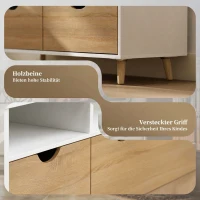 HOMCOM TV-kast, TV-meubel met Laden, Open Planken, Hout, 99 x 39 x 58 cm, Wit(m-5)