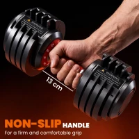 SPORTNOW 24kg Adjustable Dumbbell Set of 2, 10-in-1 Dumbbell Weights with Quick-Dial System, Safety Lock, Non-Slip Grip, Storage Tray, Space-Saving Free Weights for Home Gym Strength Training(m-5)