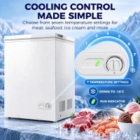 HOMCOM 91L Freestanding Chest Freezer with Removable Storage Basket, Chest Freezer with Mechanical Temperature Control, White(m-5)