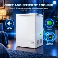 HOMCOM 91L Freestanding Chest Freezer with Removable Storage Basket, Chest Freezer with Mechanical Temperature Control, White(m-6)