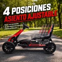 HOMCOM Kart Coche Eléctrico Infantil 12V de 3 a 8 Años Velocidad 3-5km/h y Cinturón de Seguridad 100x58x58,5cm Rojo(m-6)