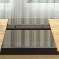 HOMCOM Uitschuifbare eettafel voor 6-8 personen, keukentafel met rek, eikenlook(m-10)