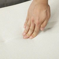 HOMCOM Banco Pie de Cama Tapizado en Pana con Asiento Acolchado Diseño Capitoné y Patas de Acero para Dormitorio Blanco Crema(m-10)