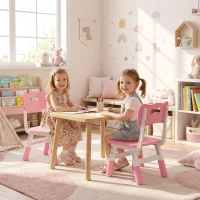 AIYAPLAY Schreibtischstuhl Kinder 2er Set, 26-30cm höhenverstellbar ergonomischer Rückenlehne armlose für 1,5–8 Jahren Rosa(m-9)
