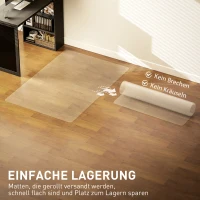 HOMCOM Bodenschutzmatte, rutschfest, 1,5mm dick, 100 x 150 cm, Transparent(m-5)