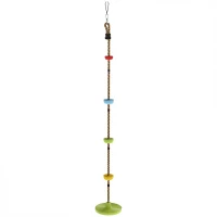 AIYAPLAY Corde d'escalade Balancoire 1,9 m, Balançoire Disque pour Enfants avec Plateforme, Sangle et Mousqueton, Vert(m-1)