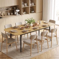 HOMCOM Masă extensibilă dreptunghiulară pentru 6–8 persoane, masă de bucătărie 160-200 cm cu poliță, maro(m-7)