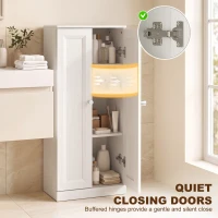 HOMCOM Narrow Bathroom Cabinet, Slim Storage Cabinet with 2 Doors & 4 Tiers, Freestanding Narrow Cupboard(m-6)